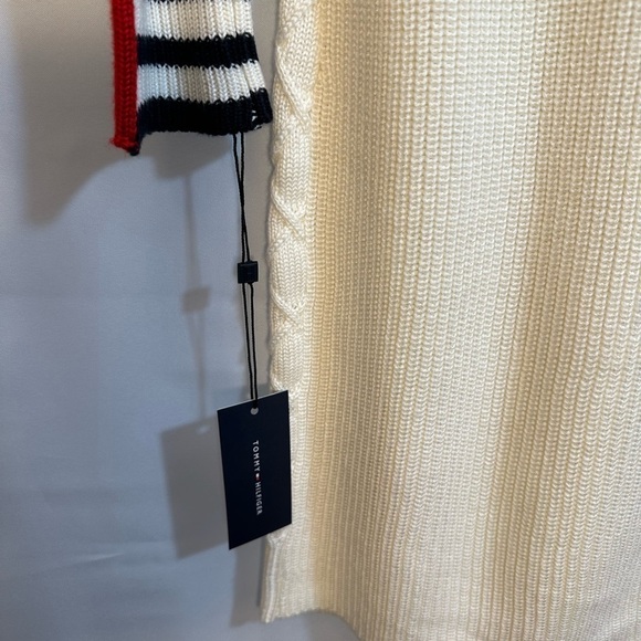 Tommy Hilfiger Womens Size M Long Sleeve Textured Knit Sweater Dress Cream - Picture 14 of 15